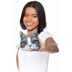 Portmonetka kotek saszetka portfelik efekt 3D szary kotek brązowe oczy