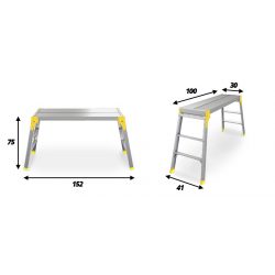 Aluminiowa platforma robocza podest składany 100 x 30 cm domu i ogrodu