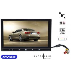 Monitor samochodowy z matrycą LED 9 cali NVOX złącze VGA HDMI VIDEO