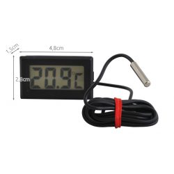 Termometr elektroniczny LCD do lodówki z sondą na kablu -50C +70C do zabudowy