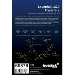 Duża planisfera Levenhuk M20 w języku polskim 21 x 31 cm obrotowa mapa nieba