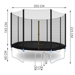 Trampolina ogrodowa 305cm 10ft drabinka siatka zewnętrzna 4 nogi