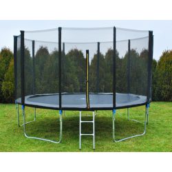 Trampolina ogrodowa 366cm 12ft drabinka siatka zewnętrzna 5 nóg