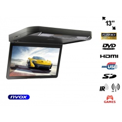 Podsufitowy monitor samochodowy LED 13 cali napęd DVD USB SD AV HDMI IR FM