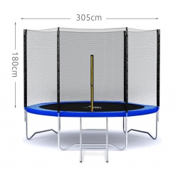 Siatka zewnętrzna 305cm 10ft 6 słupków ochronna do trampoliny ogrodowej