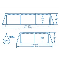 Ogrodowy basen na stelażu prostokątny 259 x 170 x 61 cm Bestway 56403