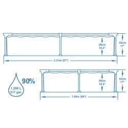 Basen prostokątny stelażowy 221 x 150 x 43 cm Bestway 56401