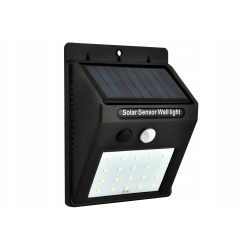 Lampa solarna ścienna 20 diod LED czujnik zmierzchu oraz ruchu