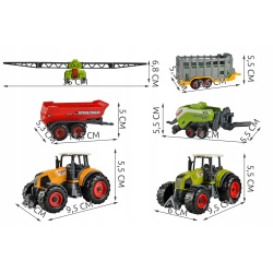 Maszyny rolnicze zabawki metalowe 2 traktory 4 ciągnik przyczepa dla dzieci