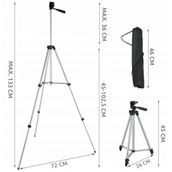 Statyw fotograficzny trójnóg 133cm pilot Bluetooth uchwyt na telefon smarfton