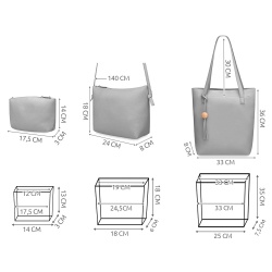 Torebka na ramię zestaw 3 torebek różne wielkości zakupowa listonoszka