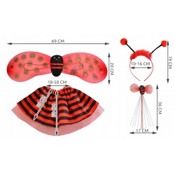 Kostium Biedronka dla dziewczynki strój skrzydła 4w1 komplet