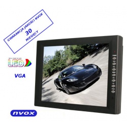 Monitor samochodowy LCD ekran 12,1 cala NVOX wejście VGA na 12V/230V