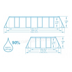 Stelażowy basen ogrodowy 549 x 274 x 122 BESTWAY z akcesoriami 56465 12w1