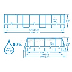 Basen ogrodowy stelażowy 424 x 250 x 100 cm owalny 11w1 Bestway 56620