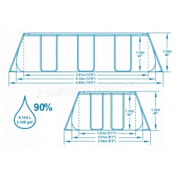 Basen ogrodowy stelażowy 412 x 201 x 122 cm prostokątny 11w1 Bestway 56722