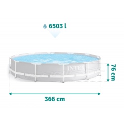 Basen ogrodowy 366 x 76 cm okrągły stelażowy PRISM INTEX 26712 4w1