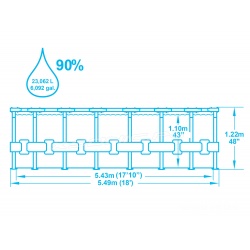 Basen ogrodowy 549 x 122 cm stelażowy Bestway 56462 w zestawie 18w1