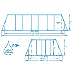 Basen ogrodowy 412 x 201 x 122 cm prostokątny 18w1 Bestway 56456