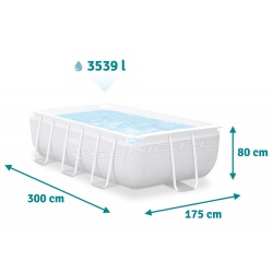 Basen prostokątny 300 x 175 x 80cm ogrodowy INTEX 26784 17w1 na stelażu