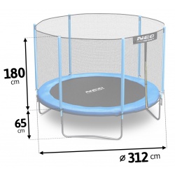 Trampolina ogrodowa 312 cm z siatką zewnętrzną drabinka GRATIS