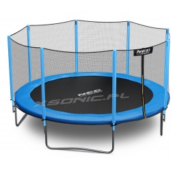 Trampolina ogrodowa 14ft 435 z zewnętrzną siatką ochronną drabinka GRATIS