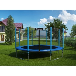 Trampolina ogrodowa 14ft 435 z zewnętrzną siatką ochronną drabinka GRATIS