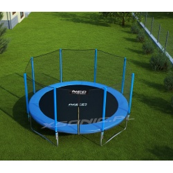 Trampolina ogrodowa 14ft 435 z zewnętrzną siatką ochronną drabinka GRATIS