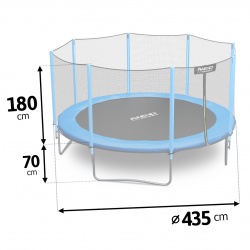 Trampolina ogrodowa 14ft 435 z zewnętrzną siatką ochronną drabinka GRATIS