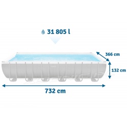 Basen ogrodowy prostokątny 732 x 366 x 132 Ultra XTR Frame 17w1 INTEX 26364