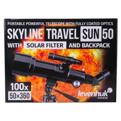 Teleskop Levenhuk Skyline Travel Sun 50 refractor średnica soczewki obiektywowej 50 mm ogniskowa 360 mm