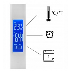 Lampka biurkowa LED z wyświetlaczem LCD termometr zegar budzik