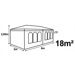 Pawilon ogrodowy 600 x 300 x 250 cm namiot handlowy biały zielony szary