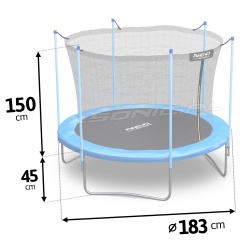 Trampolina ogrodowa 6ft 183cm z siatką wewnętrzną drabinka z gwarancją