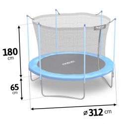 Trampolina ogrodowa 312 cm z siatką wewnętrzną i drabinką 10 lat gwarancji