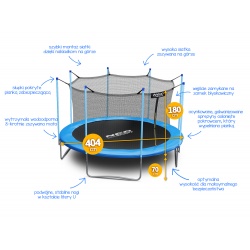 Trampolina ogrodowa 13ft 404cm z siatką wewnętrzną drabinka GRATIS