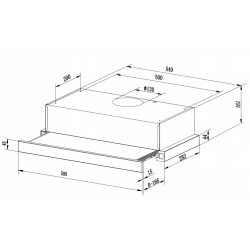 Okap kuchenny teleskopowy pod zabudowę kuchenną Berdsen 60 cm kolor INOX