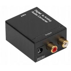 Konwerter optyczny sygnału audio Toslink coaxial na 2x Chinch RCA