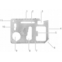 Zestaw survivalowy przeżycia karta krzesiwo 7w1 przetrwania otwieracz