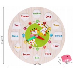 Sorter drewniany zegar układanka dla dzieci koraliki do nawlekania 2w1