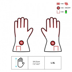 Ogrzewane rękawice skórzane GLOVii grzejące z akumulatorem GIBLXL