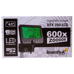 Levenhuk DTX 350 LCD powiększenie 20-600x cyfrowy mikroskop USB z wyświetlaczem LCD i kamerą 0,3 Mpix