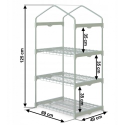 Szklarnia ogrodowa 69 x 49 x 125 cm Plonos na balkon półki do uprawy roślin