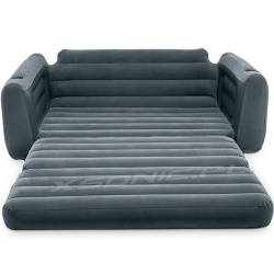 Dmuchana welurowa sofa rozkładane łóżko 2w1 z oparciem fotel INTEX 66552