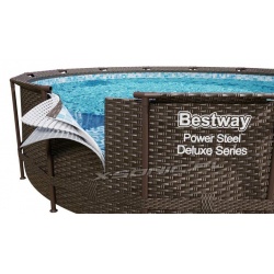 Basen ogrodowy 366 x 100 cm 18w1 Rattan stelażowy Bestway 56709