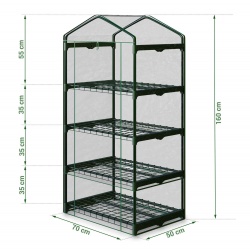 Pionowa szklarnia ogrodowa 70 x 50 x 160 cm na balkon półki do uprawy roślin