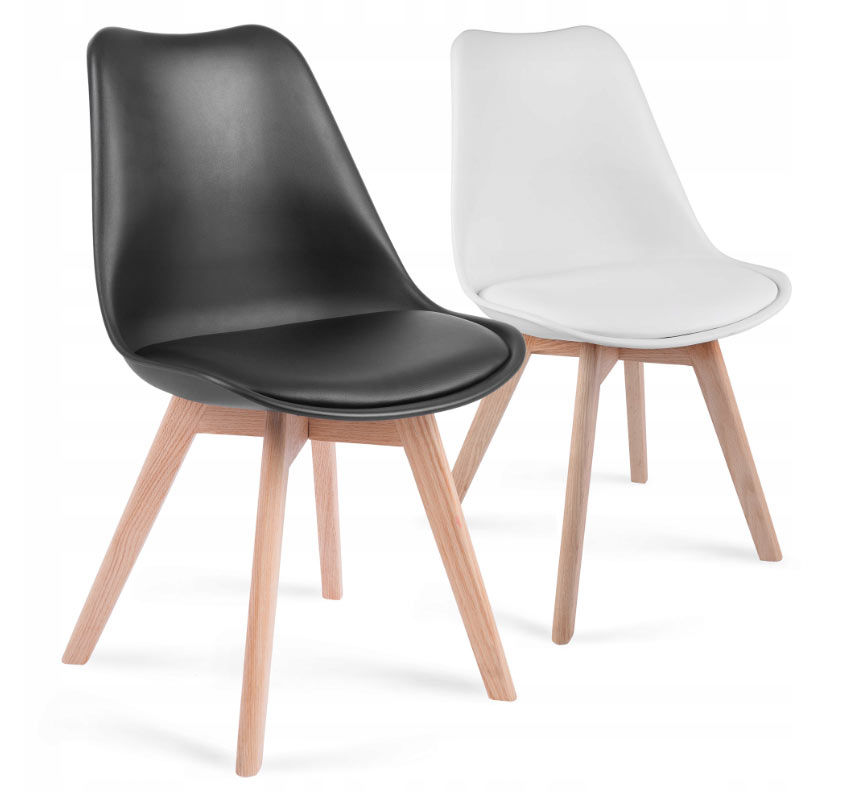 Nowoczesne krzesło skandynawskie czarne lub białe dębowe nogi